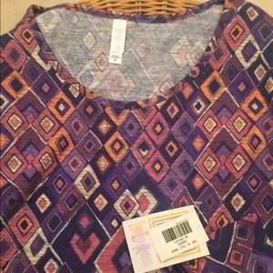 Lularoe Lynnae Purple diamond shirt NWT